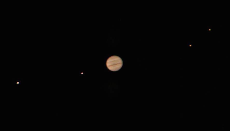 Jupiter and Galilean Moons through a 250 mm aperture telescope